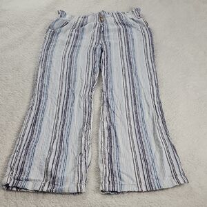 Belle Du Jour Striped Pants in Blue and White XL
